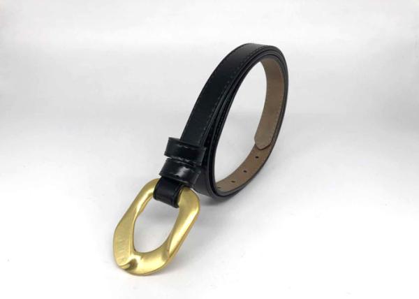 Soft Black 2.3cm Women's Fashion Leather Belts For Pants