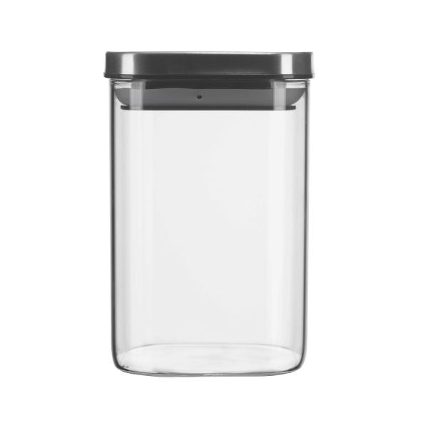 Square Glass Canister Set With Stainless Steel Lid 780ml 1100ml 1400ml 1900ml