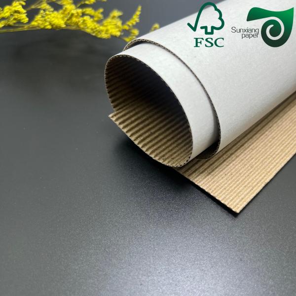 FSC 20 28 Papel ondulado de flauta blanco negro F ligero para el embalaje