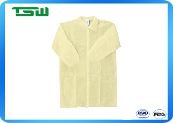 30g Latex Free Disposable Lab Coat With Elastic Cuff
