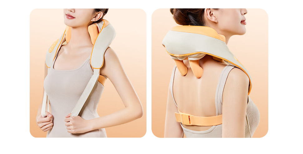 Electric Shiatsu Therapy Back Neck Shoulder Kneading Massage Shawl Deep Tissue Heating Neck Massager