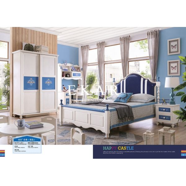 Double-deck bed with guardrail Children Bed