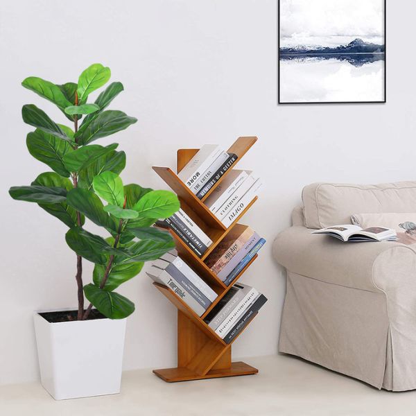 Bathroom Decorative Artificial Potted Floor Plants Fiddle Leaf Fig