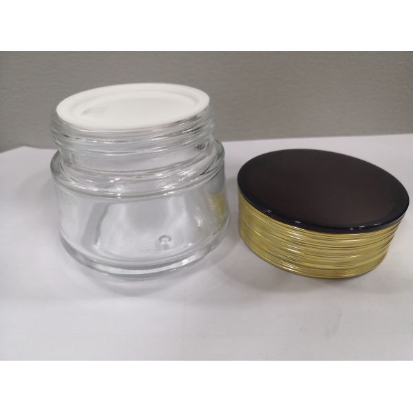 100g Glass Cream Bottle Cosmetic Jar Skin Care Packaging Plastic Screw Cap OEM