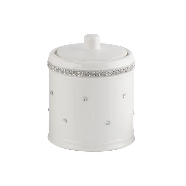 Круглообразные керамические аксессуары для ванной комнаты набор белого цвета с акриловым декором аксессуары для ванной столешницы