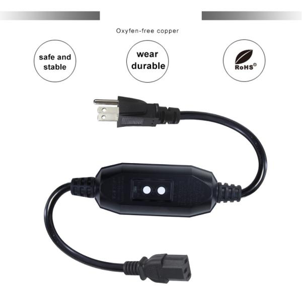IEC 60320 C13 Female To NEMA 5-15P with GFCI Outdoor Cable IP54