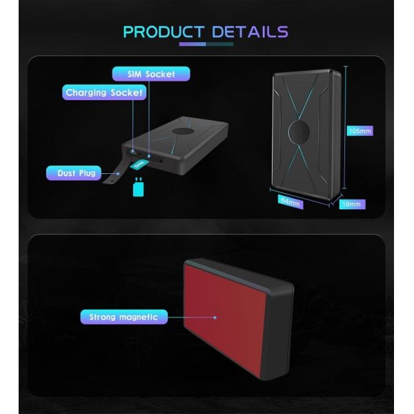 Rechargeable Motorcycle GPS Tracker 4G Full Netcom Magnetic Portable GPS Tracker For Car