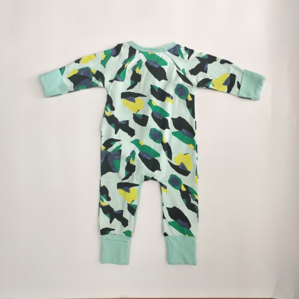 Design Baby Romper Onesie with Zipper Closure 95% Cotton and 5% Elastane Full Print