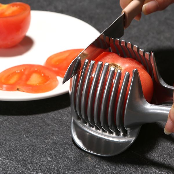 Fruit Slicer Machine 304 Stainless Steel Handheld Kitchenware Tomato Slicer Lemon Cutter