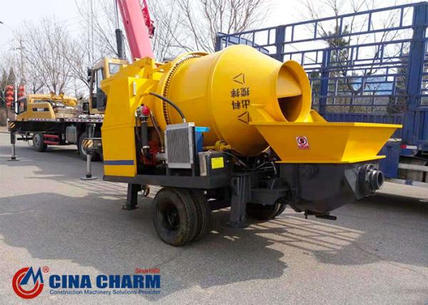 JBS40R Portable Diesel Concrete Mixer With Pump 40m3 Per Hour Capacity