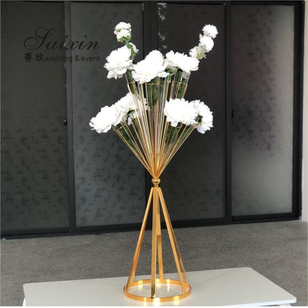 Novo design de flores de metal preto escorregadio para decoração de festa de evento
