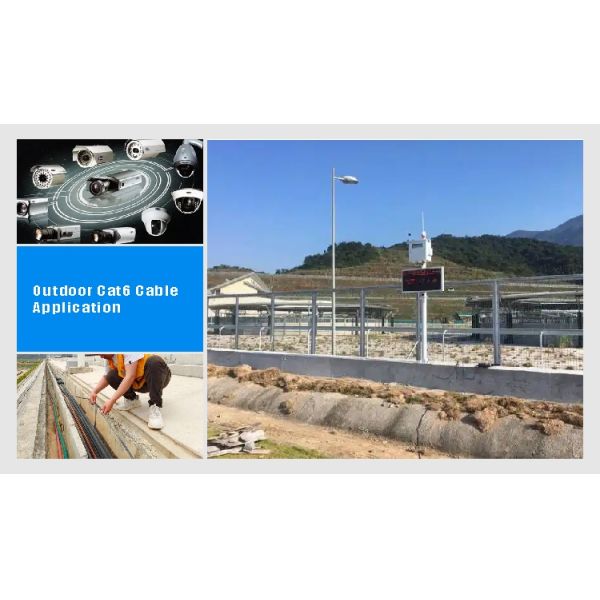 Black Cat6 FTP 23AWG Outdoor PE Jacket Network Cable Extend To 550MHZ 1000FT