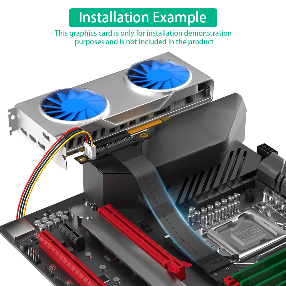 M.2 NGFF Ключ M на PCIe 3.0 X4 Расширительный кабель 180° PCI-E Слот для скоростной передачи данных Поддержка использования устройств PCI-E1X - 4X - 8X - 16X