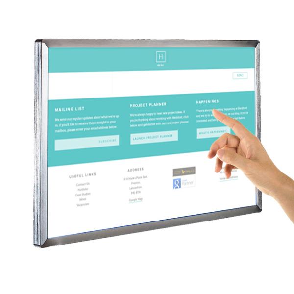 All in one pc horizontal shopping mall advertising lcd screen infrared totem touch kiosk