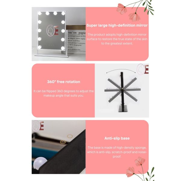 Custom 10x Vanity Illuminated Hollywood Mirrors Rotating Dresser