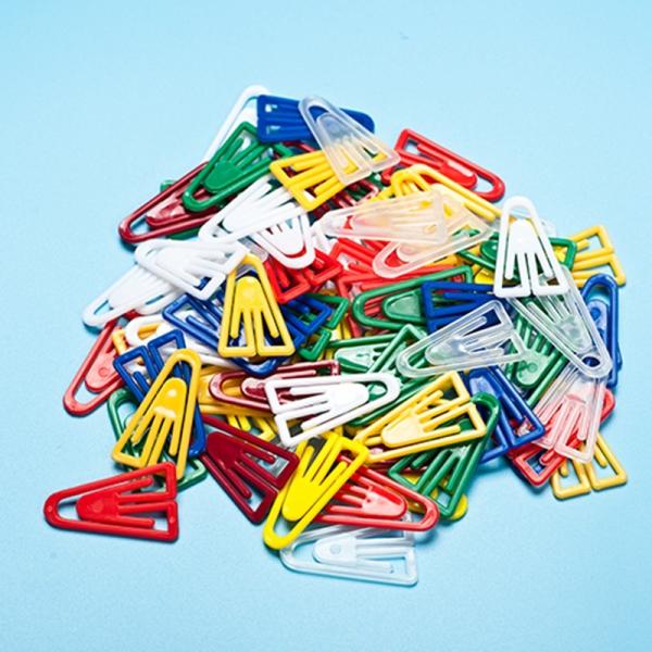 A Shape Small Plastic Paper Clips , 1.3 Inches Clear Plastic Paper Clips