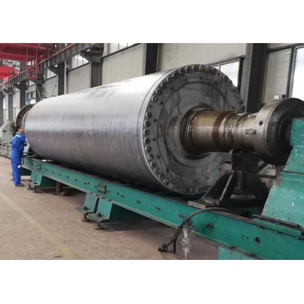Rubber Or PU Covered Q345B Steel Felt Wire Leading Roller For Paper Machine