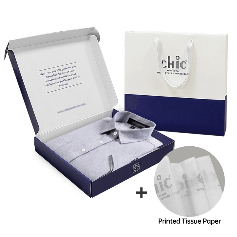 Заказ на заказ Приемлен блестящий серебряный логотип одежда футболка нижнее белье упаковка коробка набор