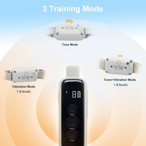 Hot Sale Rechargeable Electric Dog Training Collar 300m Range Safe Beep Vibration Remote 3 Modes Waterproof Nylon Portable Smart