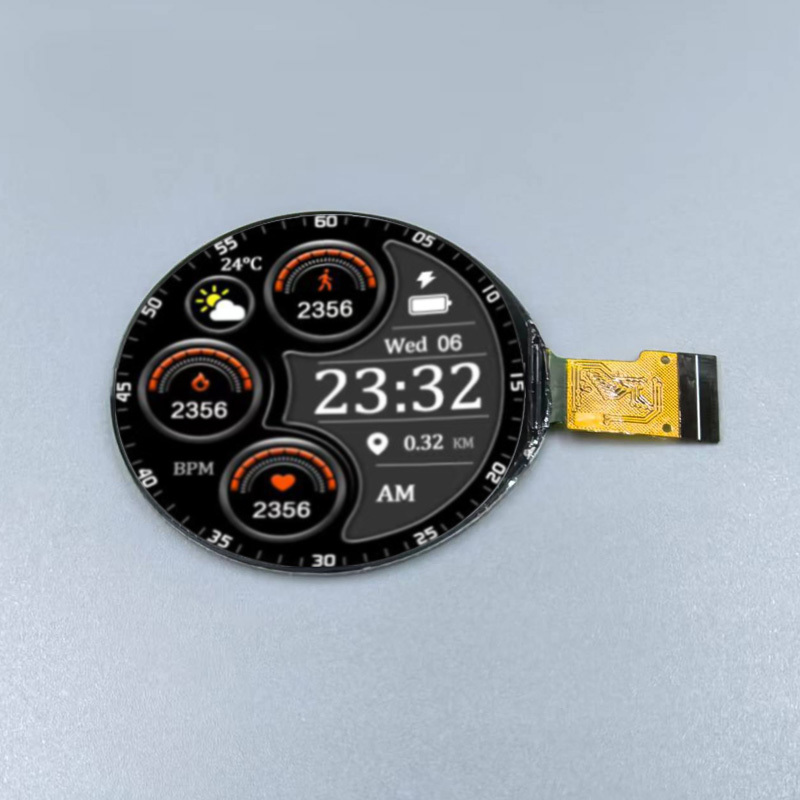 1.8 Inch Round IPS Display Circle Lcd Display 360*360 Driver IC JD9855A 16PIN QSPI Interface