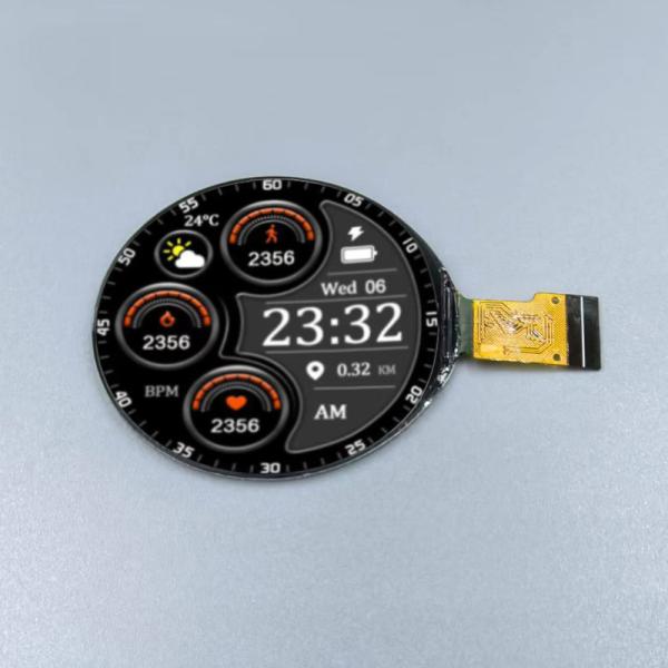 1.8 Inch Round IPS Display Circle Lcd Display 360*360 Driver IC JD9855A 16PIN QSPI Interface