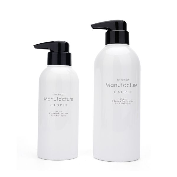 Customized Color Boston Round Plastic Shampoo Bottle with Press Pump in 300/400/500/600ml Capacity