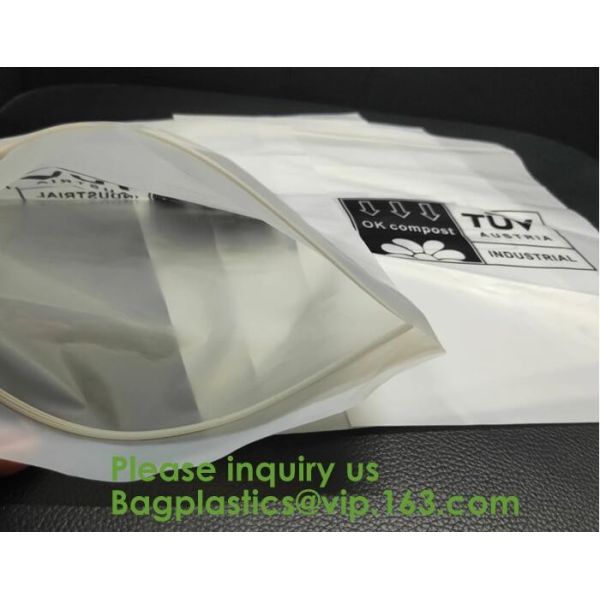 PLA Compostable Clear Poly Custom Printed Plastic K Bags, APPAREL Dress K Bag, Garment Packaging Bag, Bagease