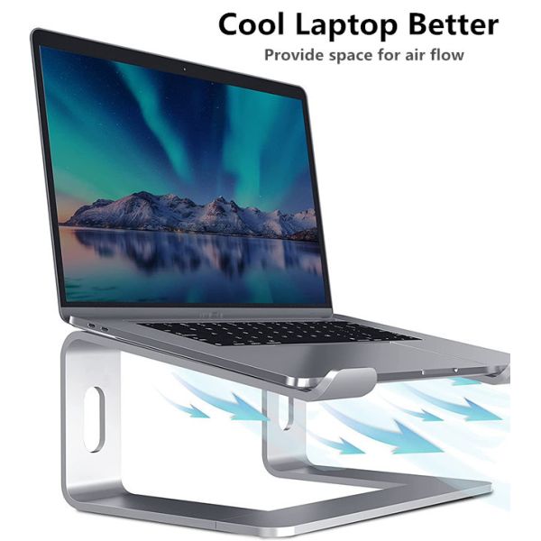 Ergonomic 6061 Aluminum Notebook Stand Mill Finish Anodized