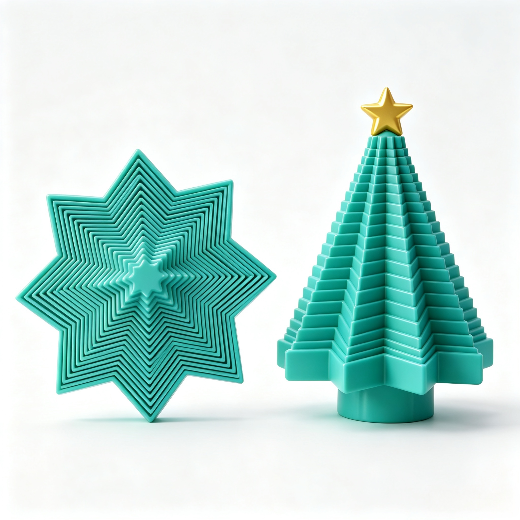 Stretchable 3D Printed Holiday Decoration Xmas Tree Stress Relief Desktop Decor