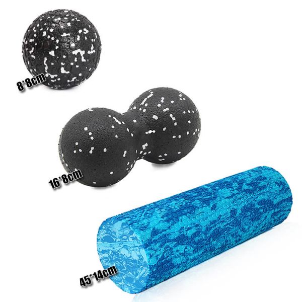 Gym Fitness Yoga Foam Roller Peanut Ball Set Pilates Block Peanut Massage Roller Ball