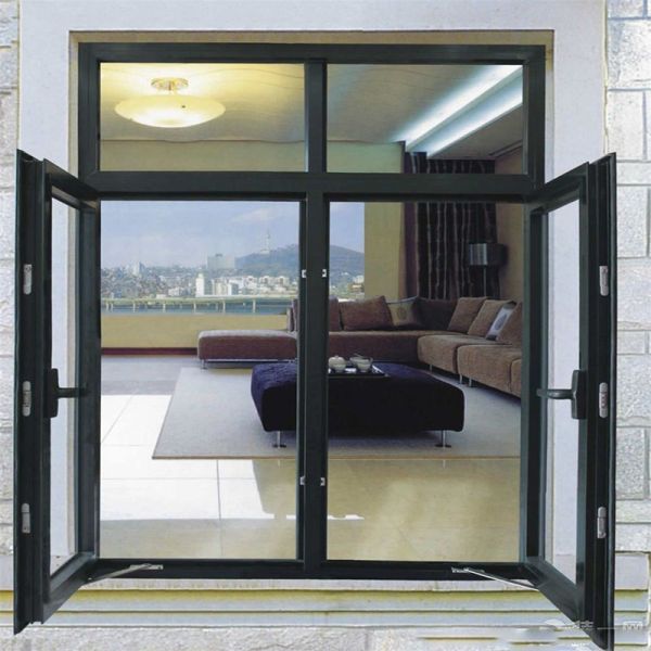 Double Glazed Aluminum Frame Tempered Glass Swing Window