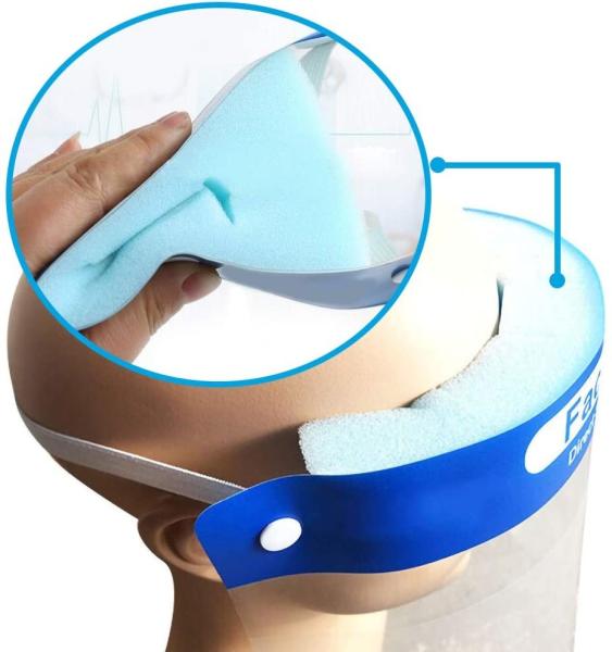 PPE Medical Face Shield Soft Foam Headband Relieves Pressure High Definition