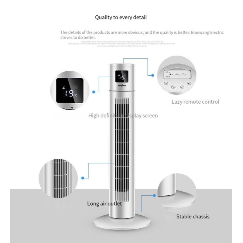 Household Intelligent Remote Control Tower Fan for Summer Cooling Efficiency
