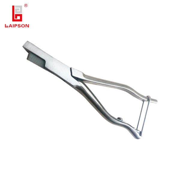 Veterinary U Shape Gray Stainless Steel Ear Notcher Marking Pliers