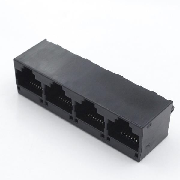 Unshielded RJ45 PCB Connector / RJ45 Female Connector 1x4 Port 55.30mm TM52E814SXX11