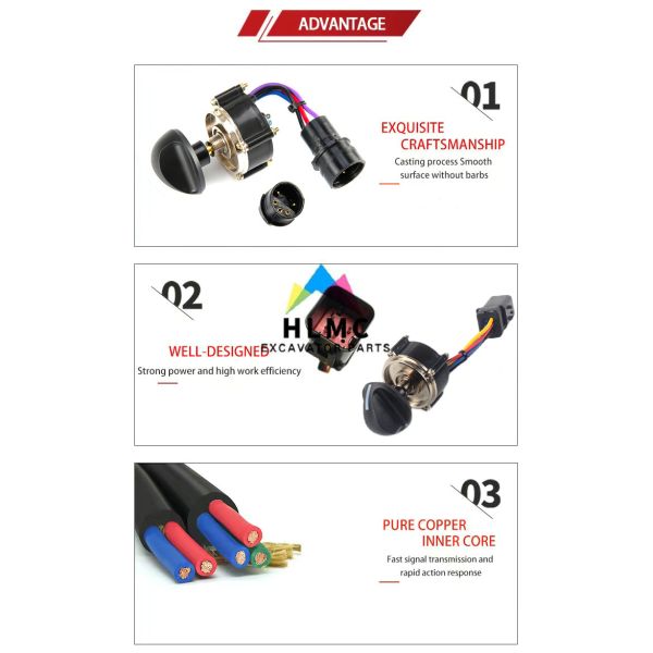 CA1636710 163-6710 1636710 Round Plug Throttle Rotary Switch Knob Fuel Dial Potentiometer  E312 E320 E320V2