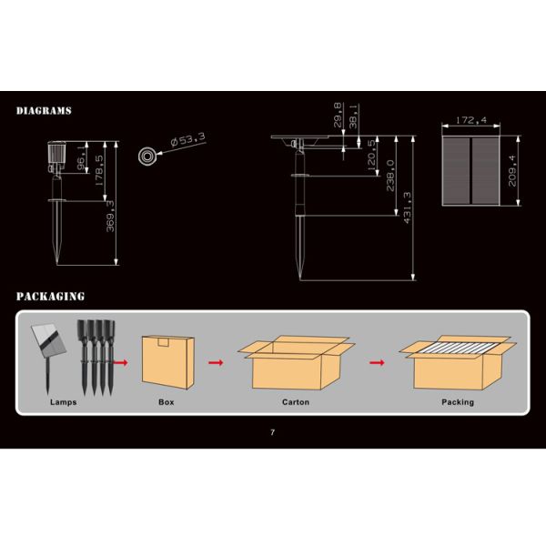 Six Heads IP66 LED Solar Pathway Lights 6500K For Outdoor Garden Walkway