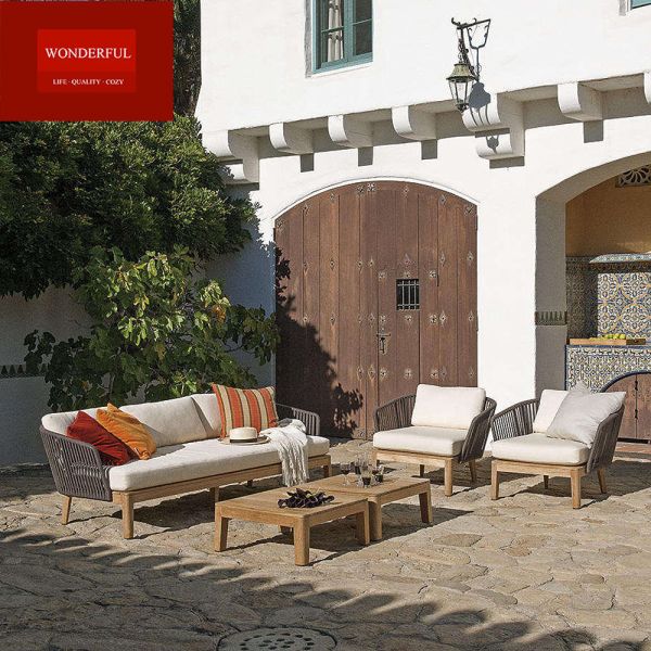 Outdoor Patio Furniture Set with Latest Design Garden Weatherproof Rope Garden Sofa