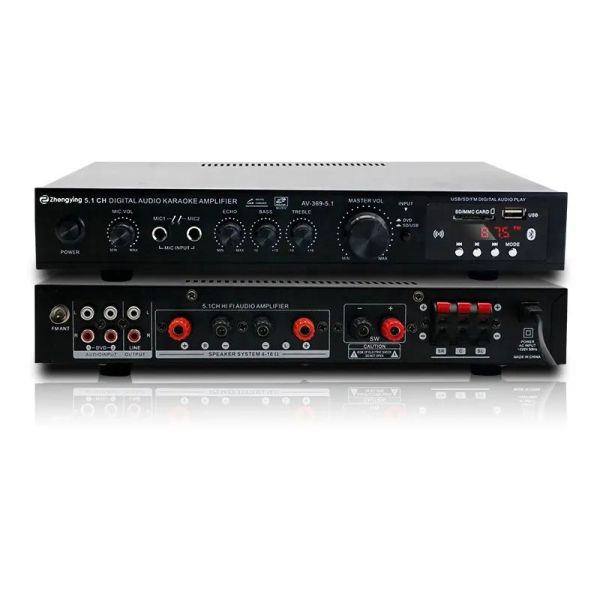 LDZS 5.1 Channel Professional Audio Amplifier with 200W+200W Power and Bluetooth Support for Home Theatre Systems