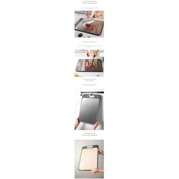 Customized Color Best Stainless Steel Cutting Board with Durable Plastic Bamboo Frame