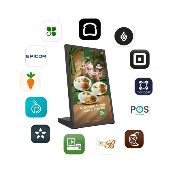 Restaurant Chain Digital Menu Board with Multi-Store CMS Control, High-Definition Display, and Self-Ordering