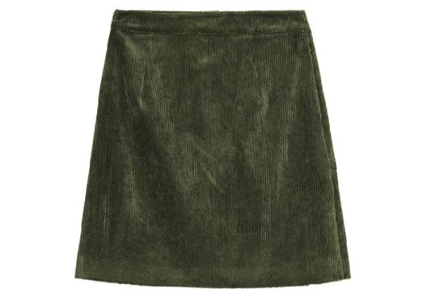 Olive Green 2020 Youth Skirt Corduroy Short Dress Fashion Trender 100% Cotton