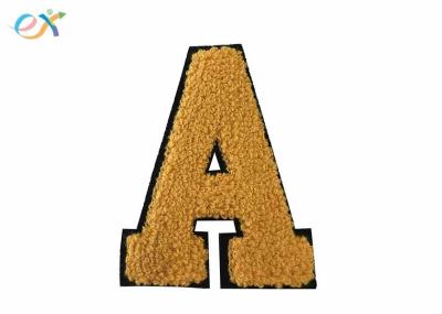 Yellow On Black Chenille 4.25 Varsity Alphabet Patches Ready To Iron On