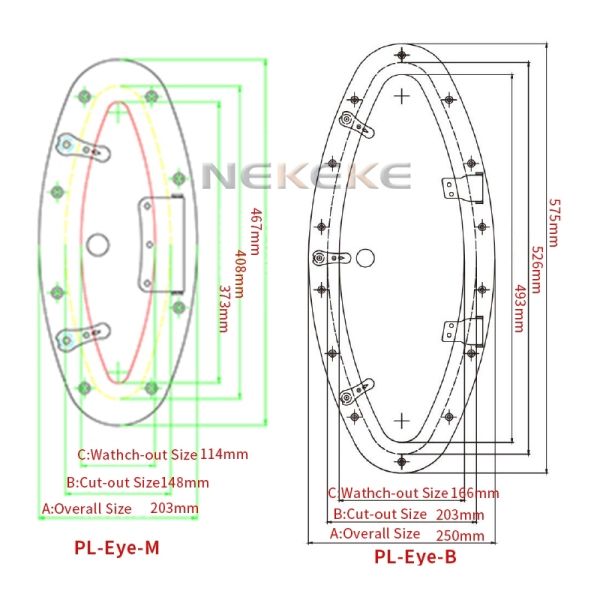 Hublot de pont marin en acier inoxydable 316L avec verre trempé gris fumé de 10 mm