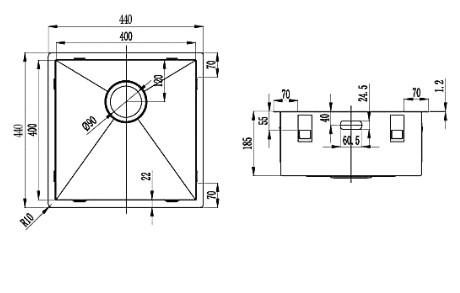 Handmade Undermount Single Bowl Kitchen Sink / Stainless Steel Undermount Bar Sink