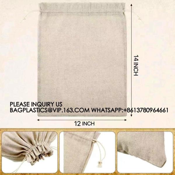 Burlap Linen Bread Bag Cloth Bread Bags, Linen Bread Bags Large Reusable Bread Bags For Homemade Bread Sourdough