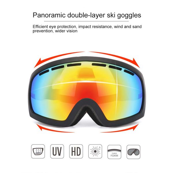 SKI Applicable Scene Spherical Lens Custom Adult Anti-Fog Goggles for Sports