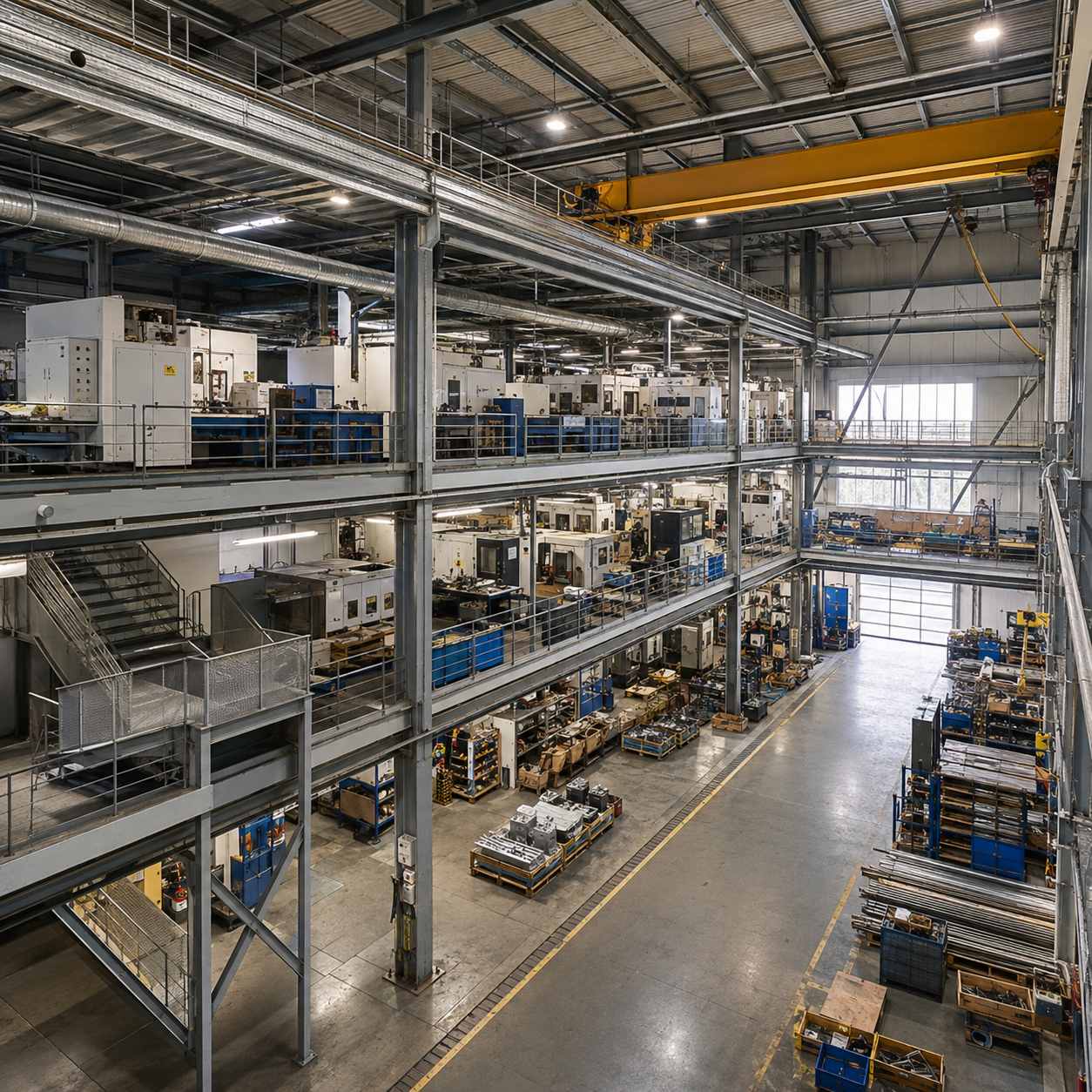 Factory Multi Storey Steel Frame Buildings Large Span Prefabricated Steel