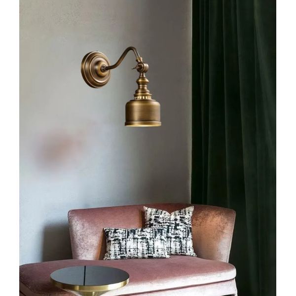 Clear Glass Indoor Parlor Bedside Stairs Hotel Lighting Old Copper Wall Lamp (WH-VR-129)
