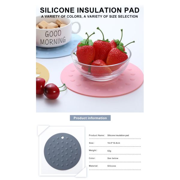 Protections chaudes épaisses rondes de tapis d'endroit de silicone de résistance thermique de silicone